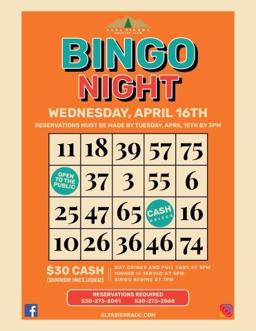 Bingo Night 4 16 25