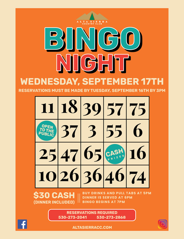Bingo Night 9 17 25